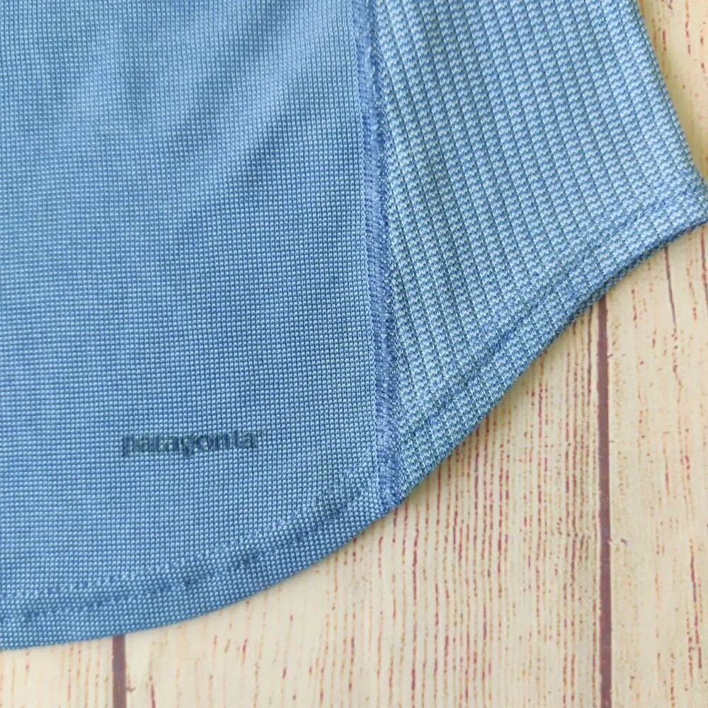 Patagonia blue waffle knit henley short sleeve shirt sz M
